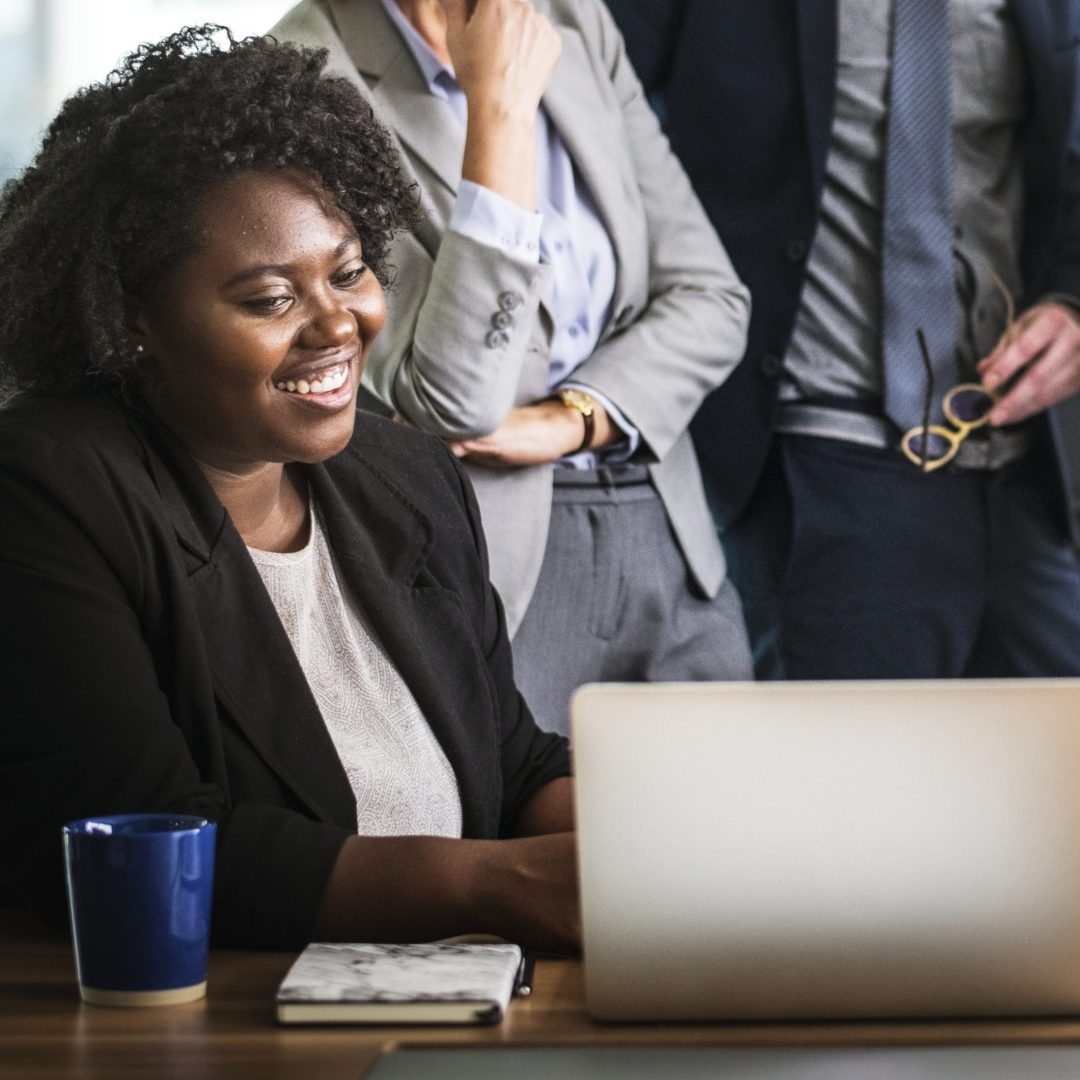 Business people in a video call meeting